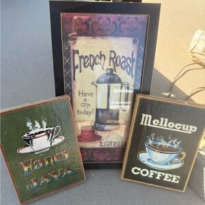 Vintage Coffee Art Wall Decor Set